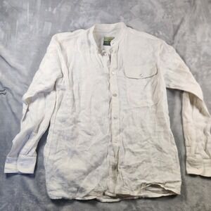Ecolution Shirt Men S Plaid 100% Hemp Button Up Long Sleeve Solid Cream